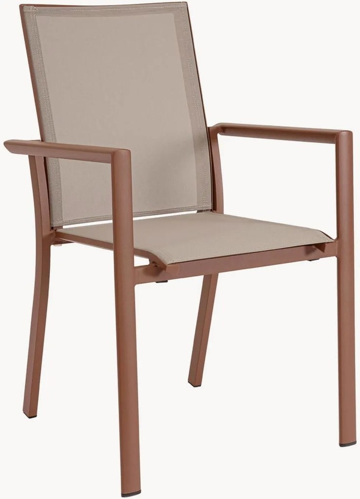 Stapelbare tuinstoelen Konnor met armleuning, 4-delig