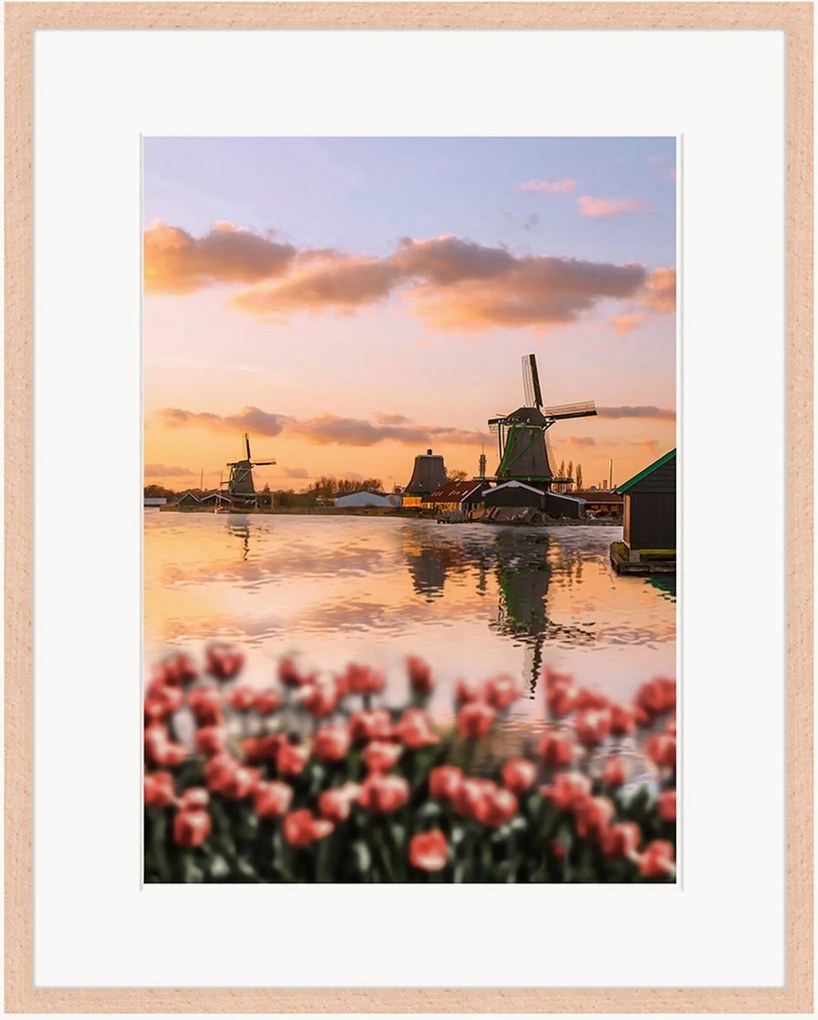 Ingelijste digitale print Dutch Windmills