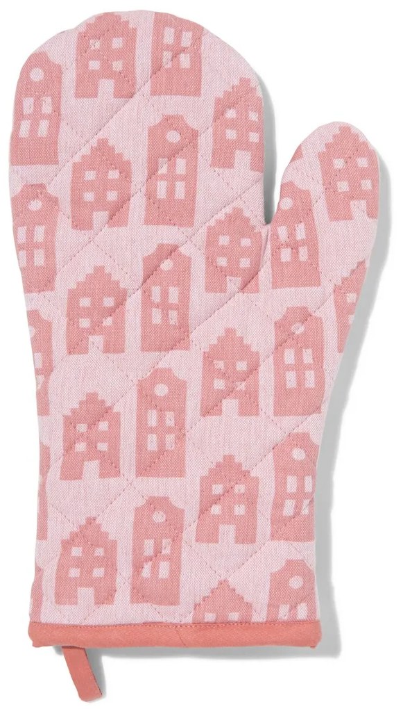 HEMA Ovenwant 32x20 Roze Huisjes (roze)