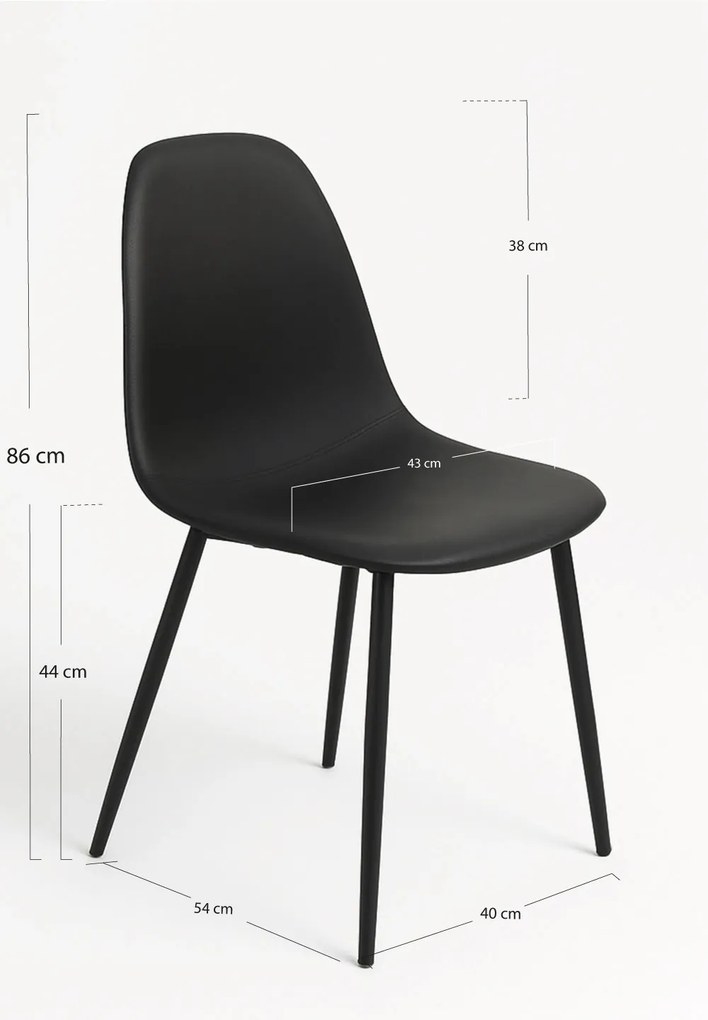 Zwarte Teok Polyskin Stoel