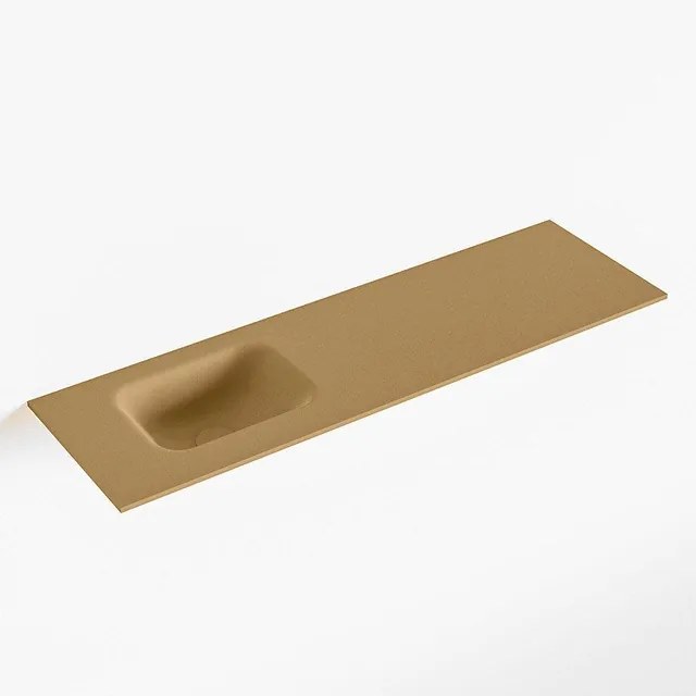 Mondiaz LEX Fontein - 100x30x0.9cm - wasbak Links - zonder kraangaten - voor toiletmeubel - Solid surface - Oro F51120Oro
