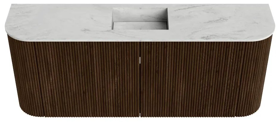 Mondiaz Joya DLux 105cm toiletmeubel ronding links/rechts walnut met wastafel faye midden 1 kraangat opalo