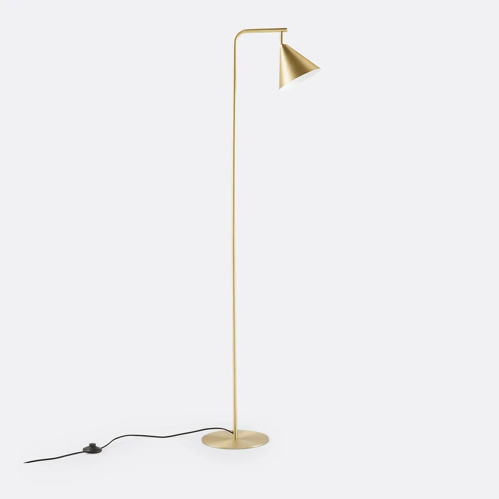 Voetlamp in ijzermetaal, richtbaar, Hiba