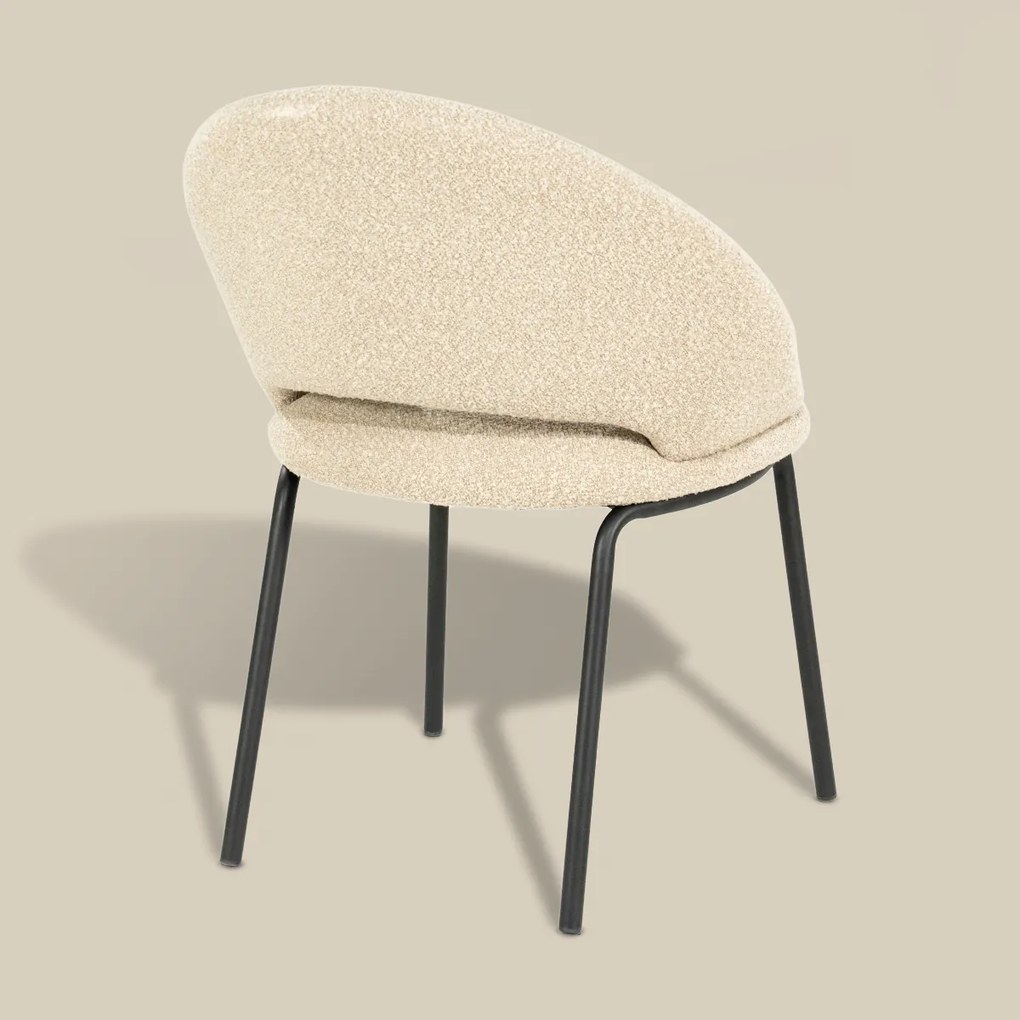 Eetkamerstoel Met Zwart Onderstel Taupe
