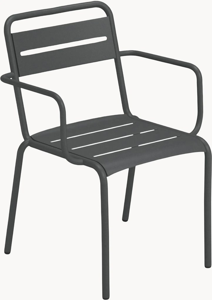 Stapelbare tuinstoelen Star met armleuningen, 2 stuks