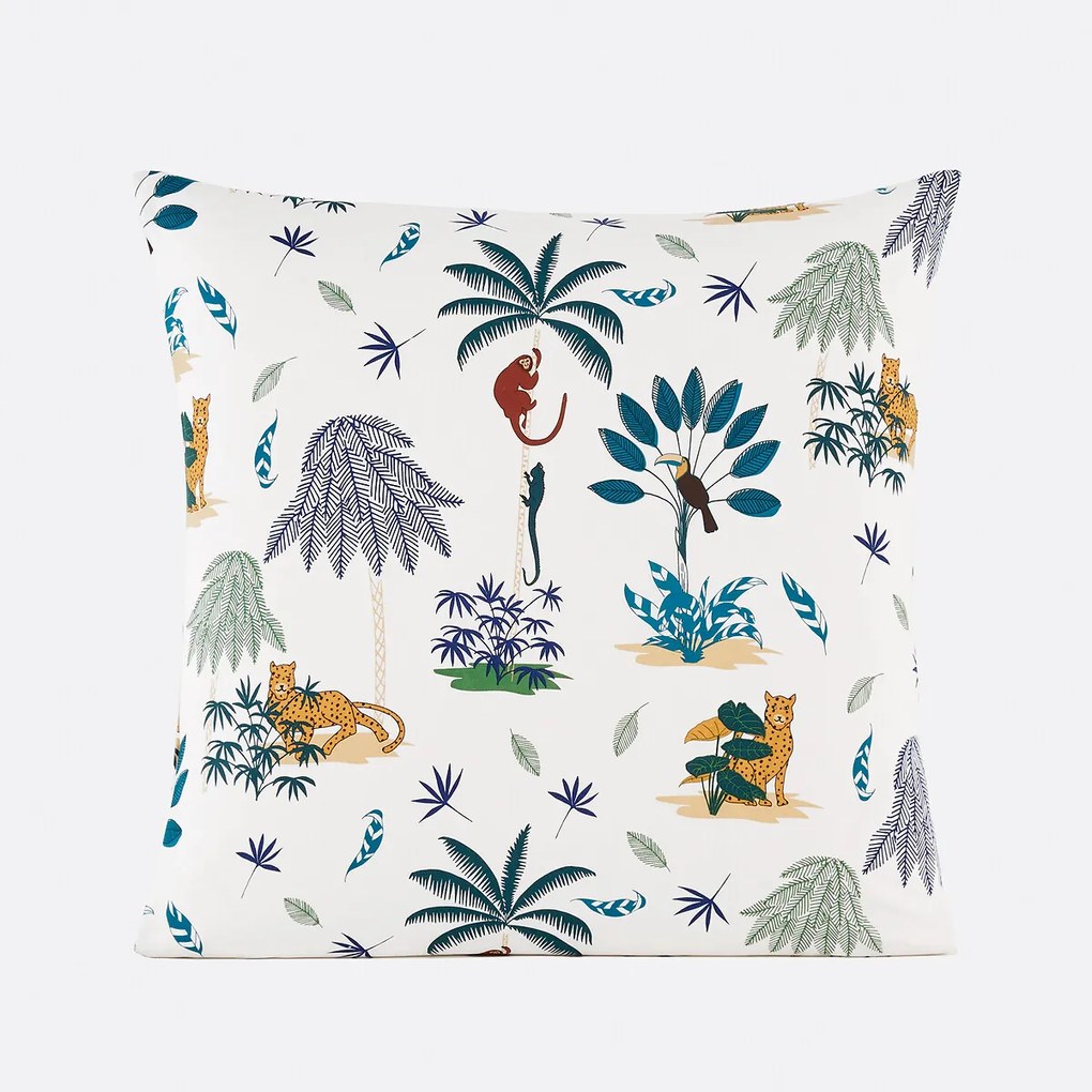 Kussensloop in biologisch katoen, Petite Jungle