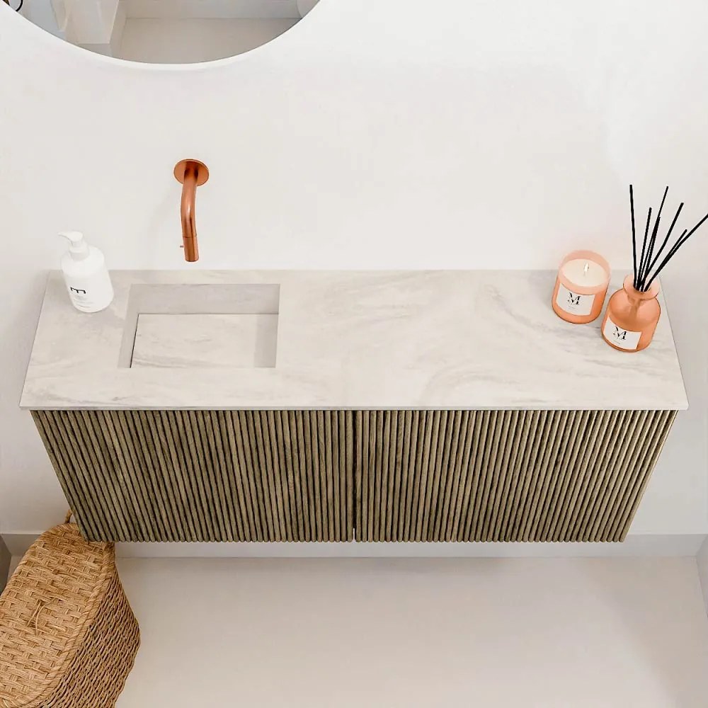 Mondiaz Joya DLux 90cm toiletmeubel dusk met wastafel faye links zonder kraangat ostra