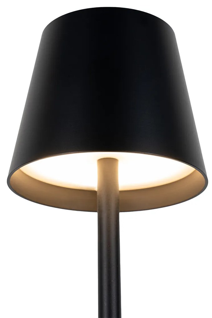 Buiten vloerlamp zwart incl. LED met touch dimmer oplaadbaar - Jackson Design IP44 Buitenverlichting
