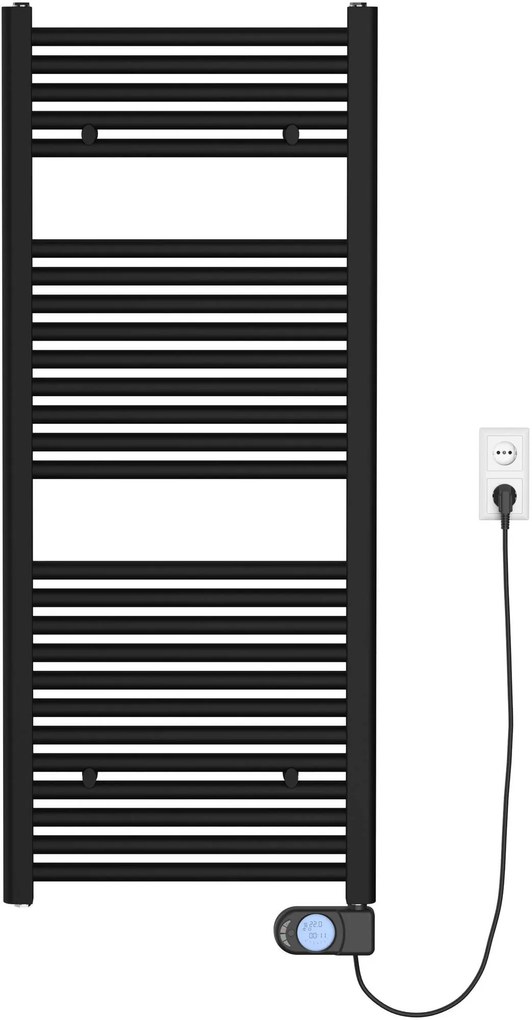 Saqu Fonti elektrische radiator 400W 50x118,5cm mat zwart