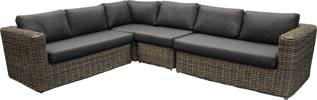 Cervo hoek loungeset 4-delige grijs wicker