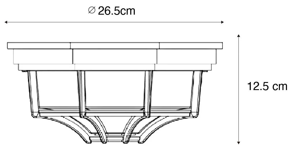 Landelijke plafondlamp roestbruin 26,5 IP44 - Bri