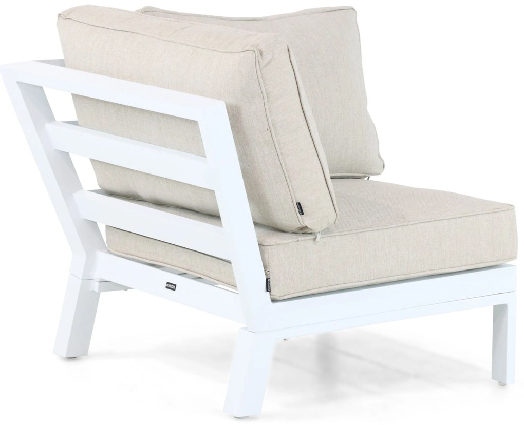 Hoek loungeset 5 personen Aluminium/Polywood (teakfinish) Wit Lifestyle Garden Furniture Bilbao