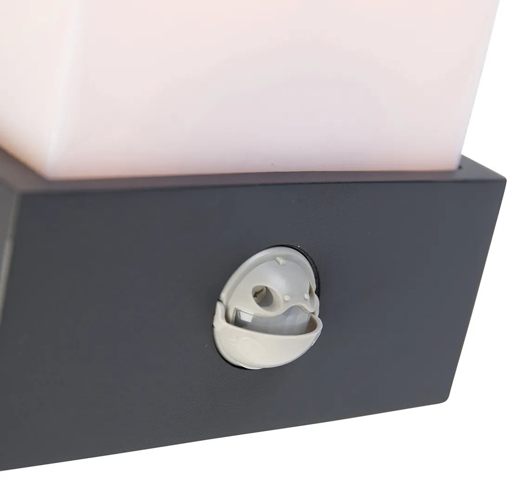 Buiten wandlamp donkergrijs IP44 bewegingssensor - Tide