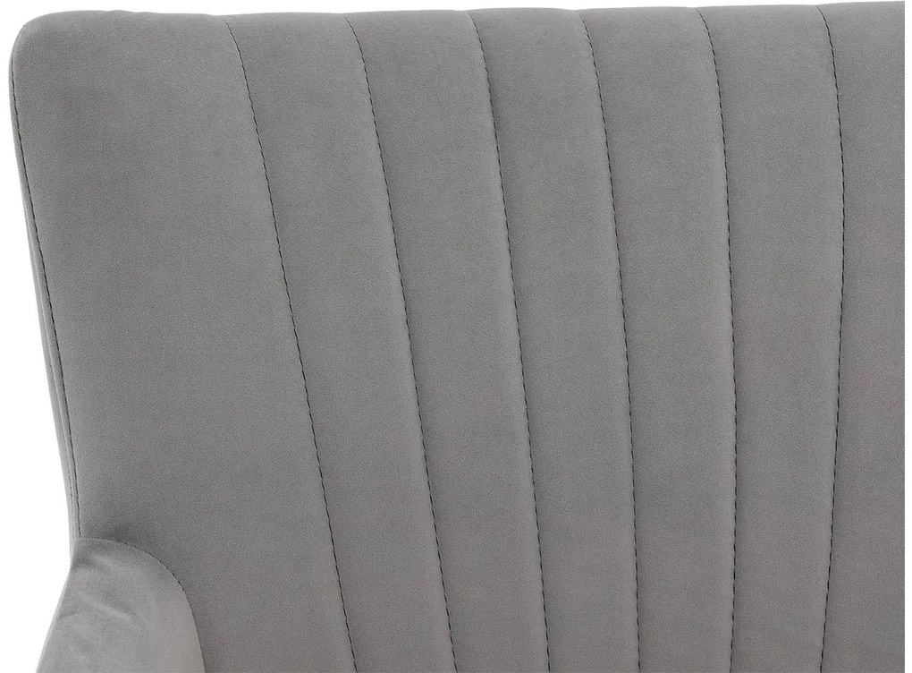 Goossens Eetkamerstoel Rob grijs velvet stof met armleuning, urban industrieel