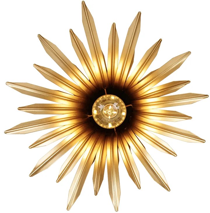 Art Deco plafondlamp goud met zwart - Wesley