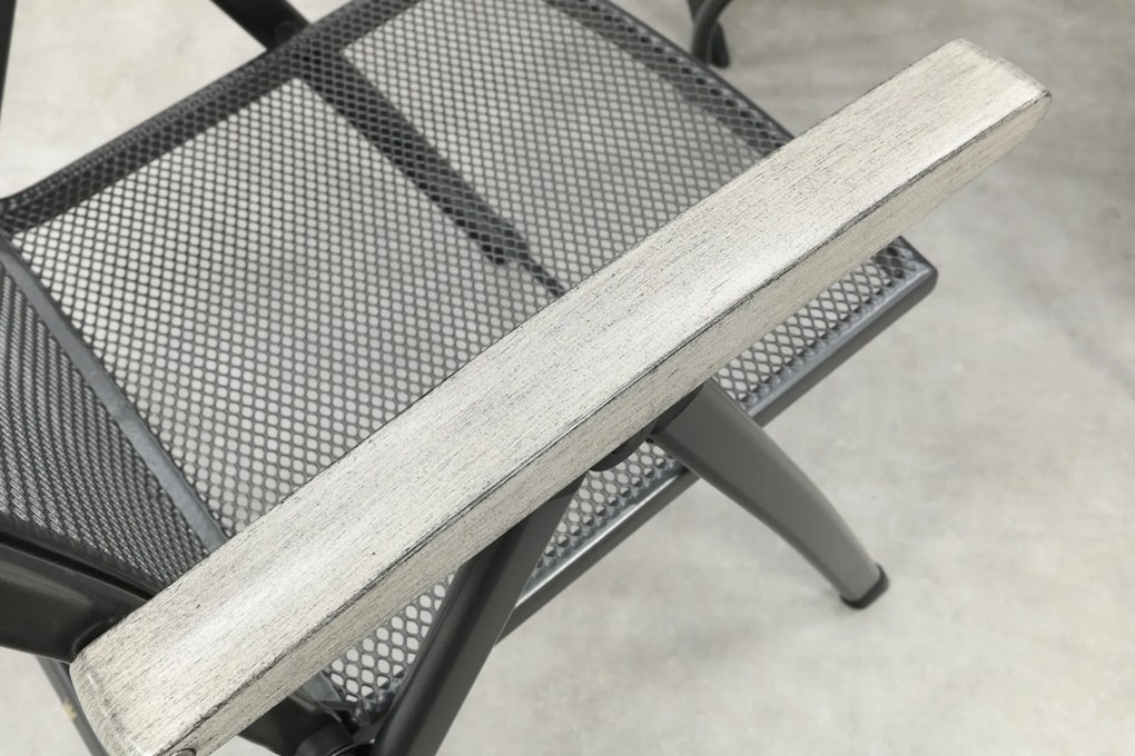 Balero ronde verstelbare bistroset strekmetaal Ø105 cm. - Antraciet