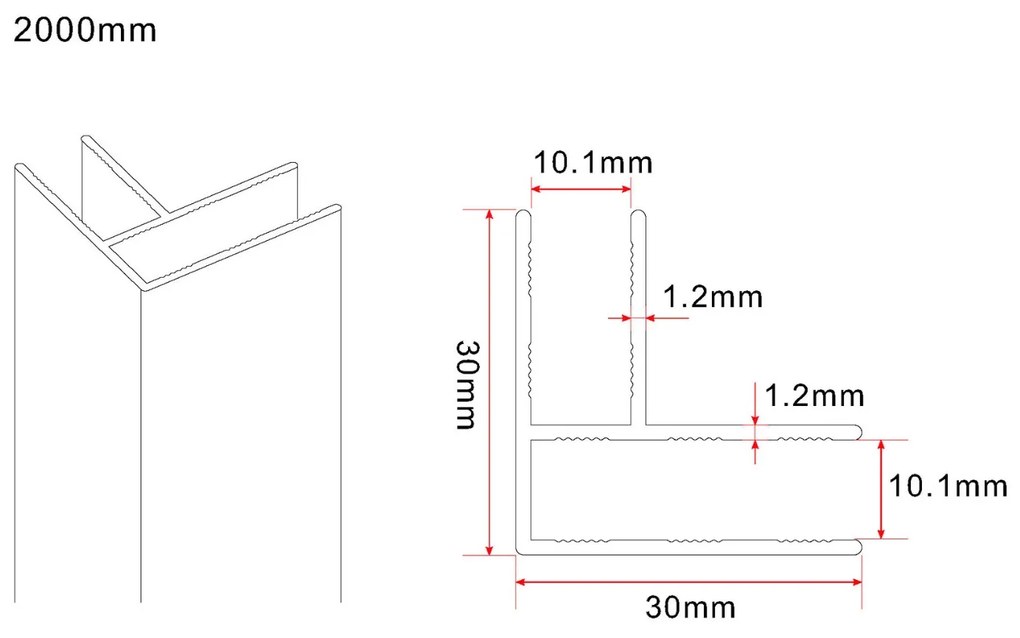 Mueller Slimline zijwand 40x200cm 8mm anti-kalk geborsteld brons