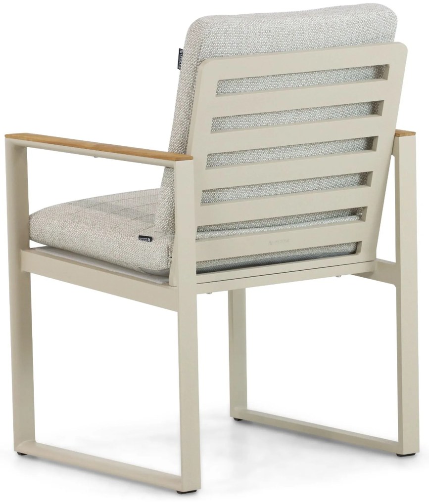 Tuinstoel Aluminium/Teak Taupe-naturel-bruin Lifestyle Garden Furniture Faro