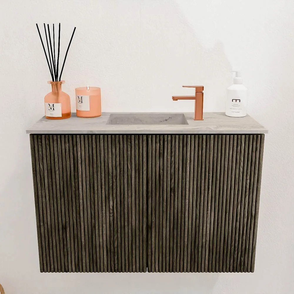 Mondiaz Joya DLux 60cm toiletmeubel shadow met wastafel faye midden 1 kraangat glace