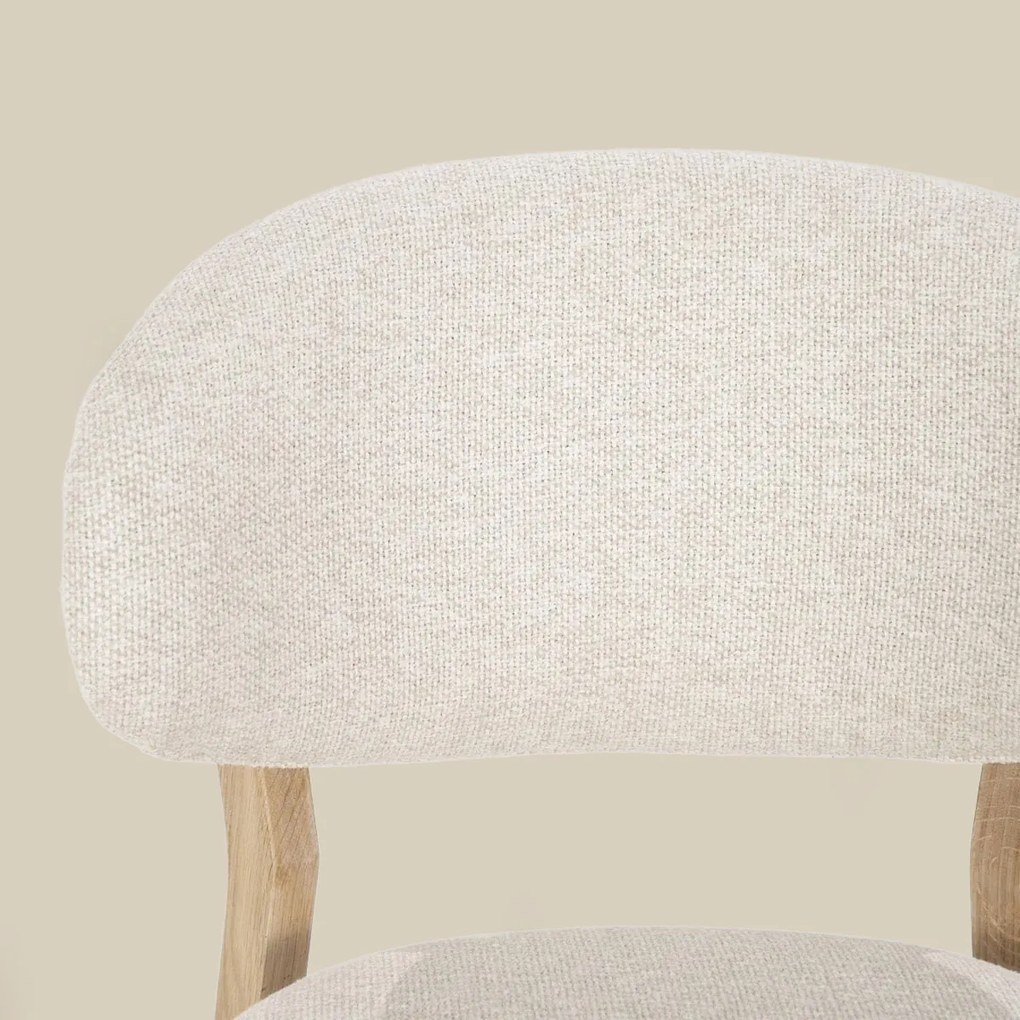 Eleonora Mikky Luxe Barstoel Eiken En Beige Stof