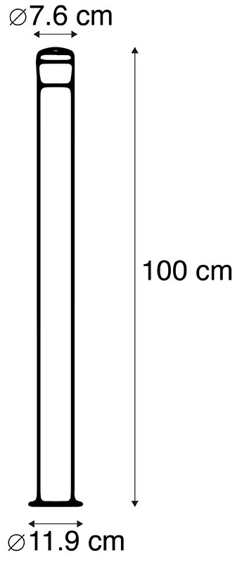 Moderne buitenlamp zwart 100 cm IP44 incl. LED - Roxy Modern IP44 Buitenverlichting cilinder / rond