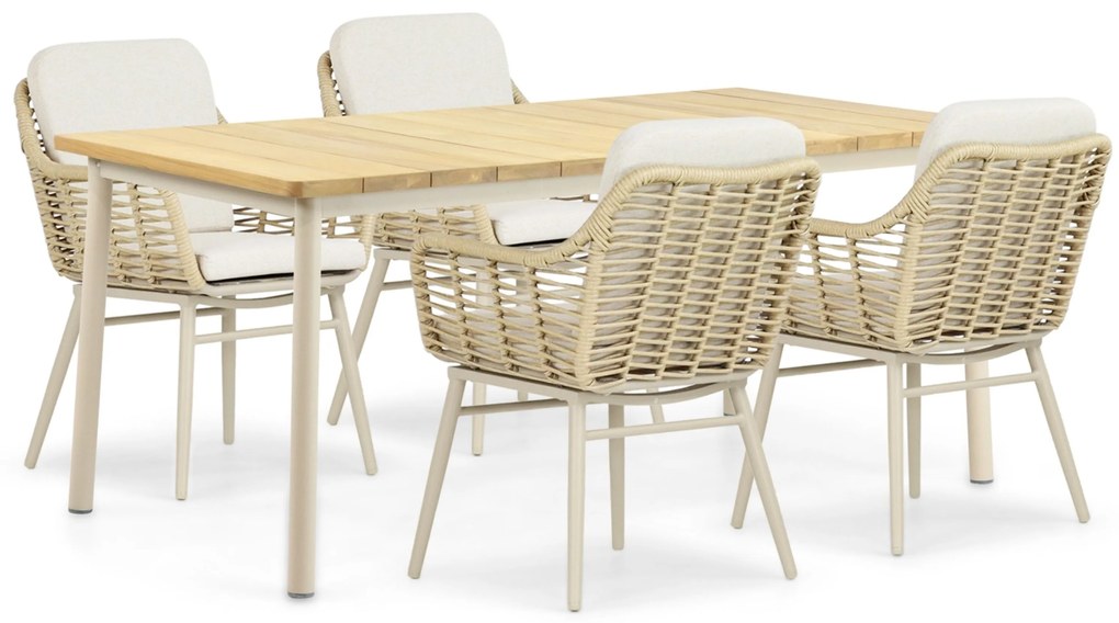 Tuinset 4 personen 180 cm Aluminium/Rope Taupe Coco Antoni/Milou