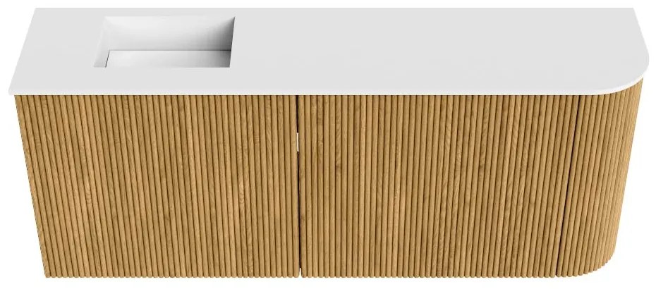 Mondiaz Joya 100cm toiletmeubel ronding rechts oak met wastafel faye links 1 kraangat talc