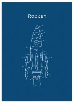 Lichtgevende Poster (70x50 cm) Esttels Rocket - Sklum