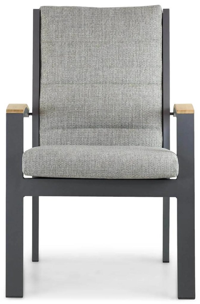 Tuinset 4 personen 100 cm Aluminium/teak Grijs Osmen Midura/Borello