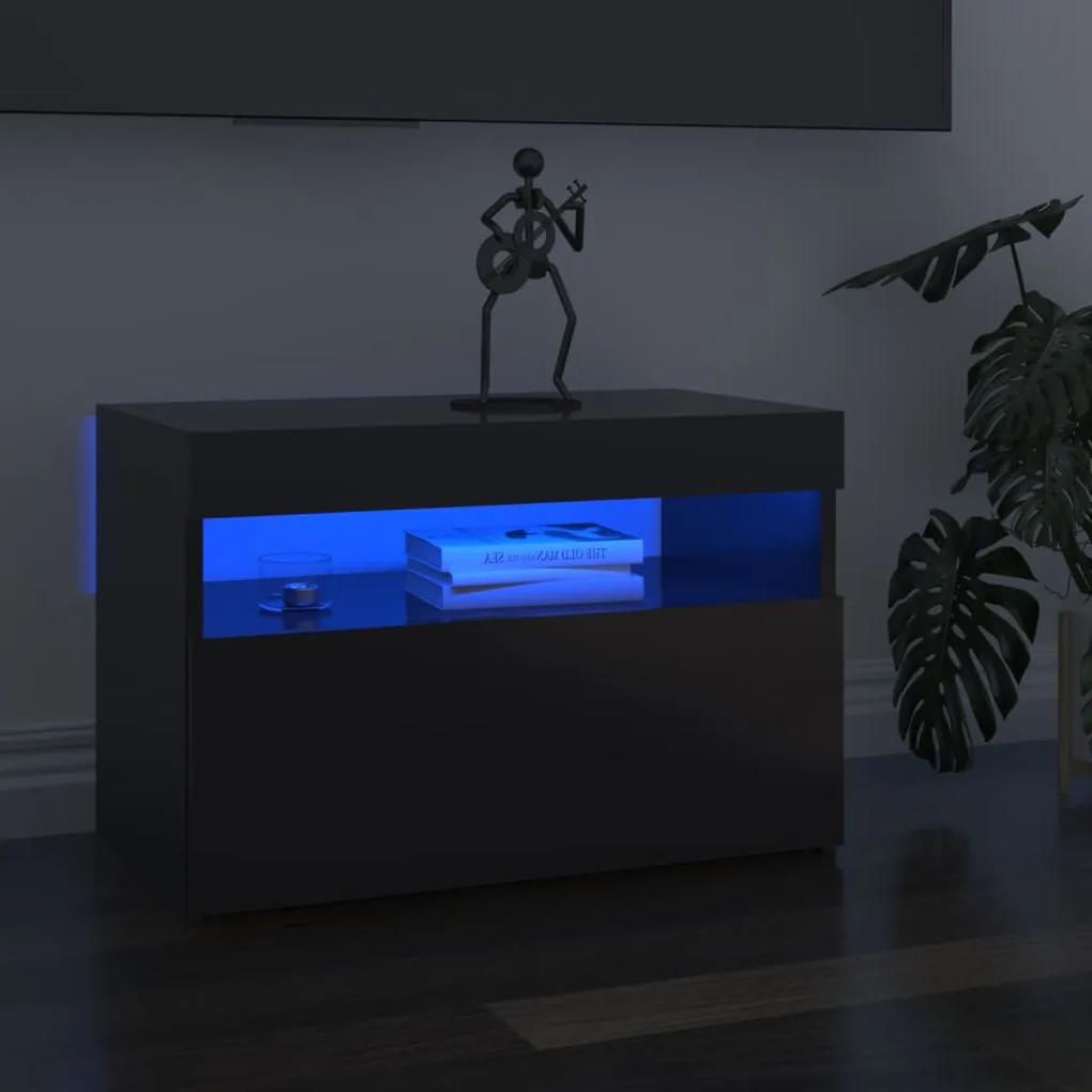 vidaXL Tv-meubel met LED-verlichting 60x35x40 cm hoogglans grijs