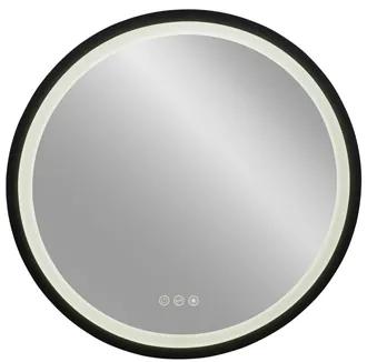 Plieger Nero Round ronde spiegel LED met touch 80cm zwart