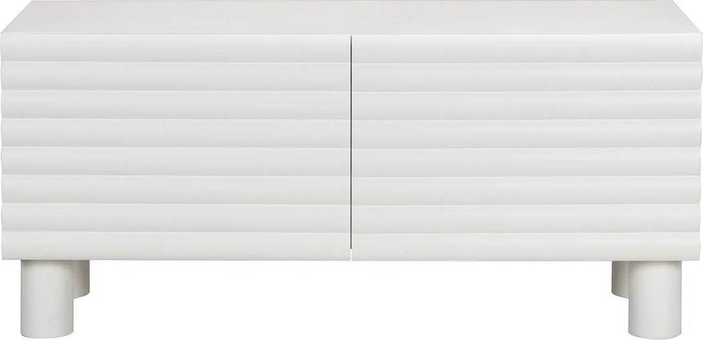 Tv-meubel Met Strepen Mat Wit 120 Cm - 120x40x55cm.