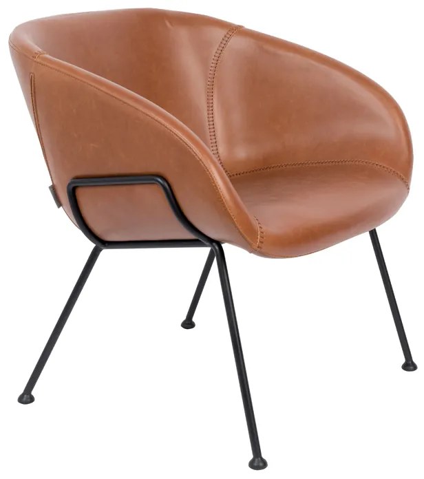 Zuiver Feston Design Fauteuil Bruin Leer