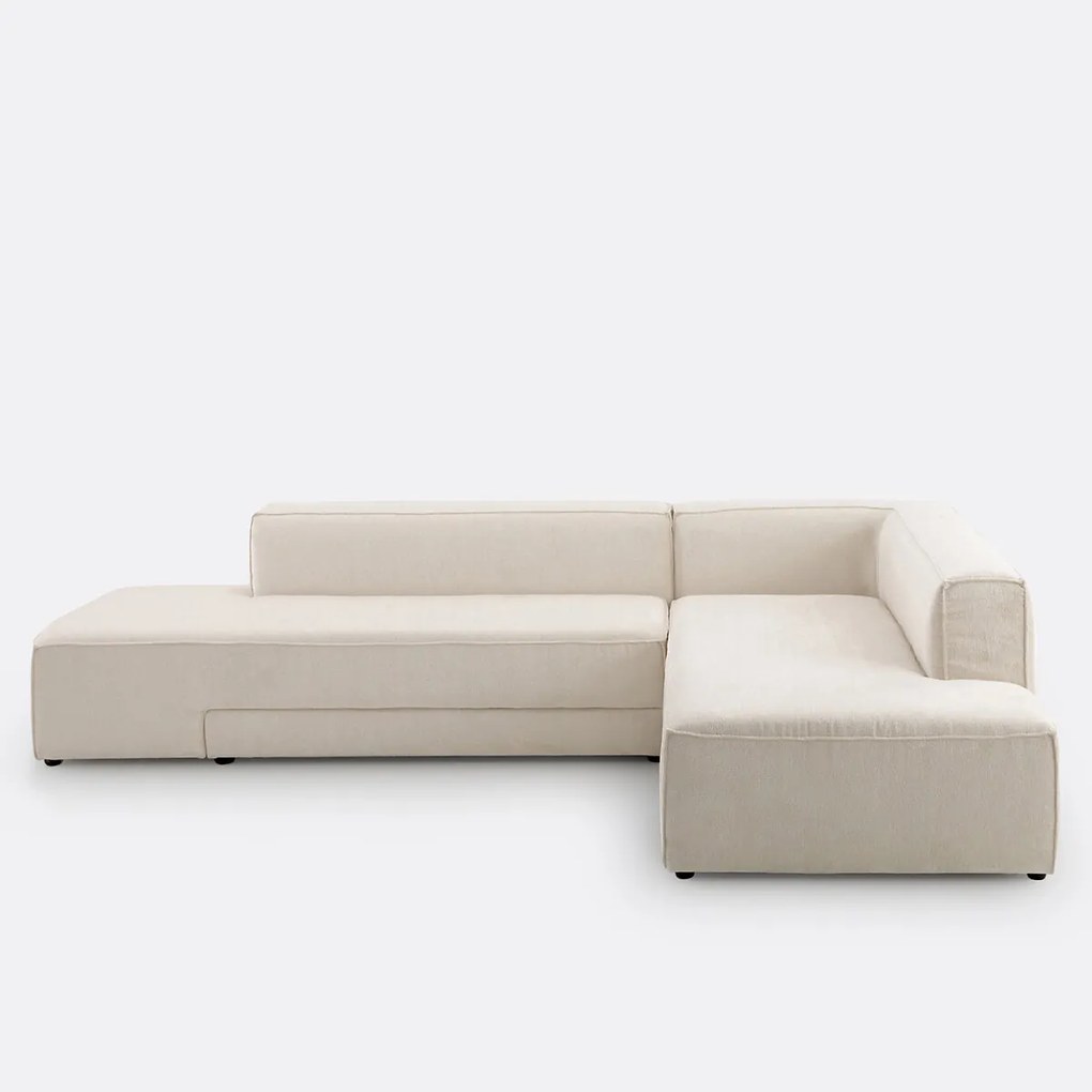 Hoekbank links of rechts, omvormbaar, fluweel met structuur, Ginosa