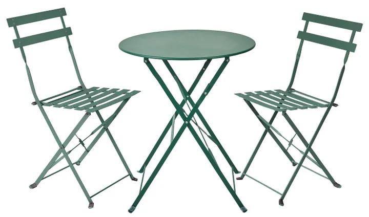 Bistroset tafel + 2 stoelen - groen - ⌀59x70 | 41x44x81 cm