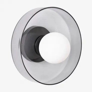 Jaxal Wandlamp Van Glas En Roestvrij Staal Zwart & Ø25 Cm - Sklum