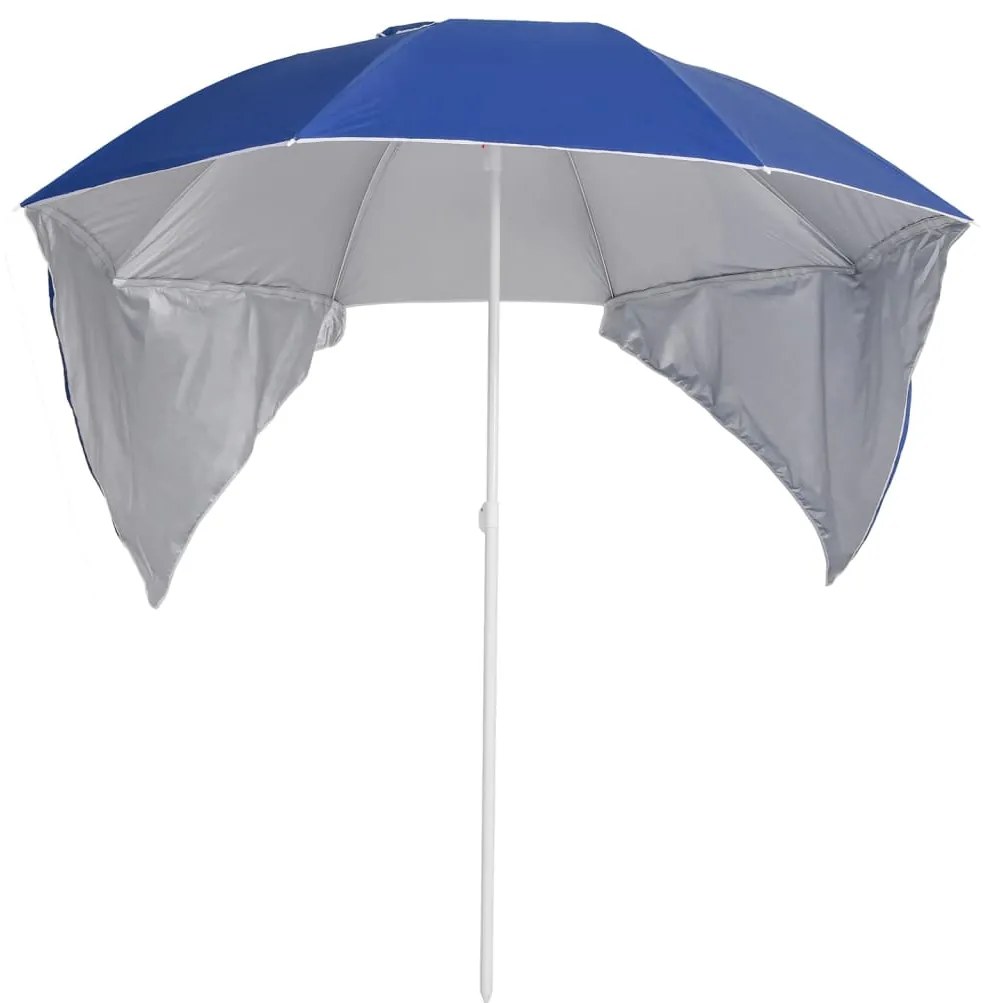 vidaXL Strandparasol met zijwanden 215 cm blauw