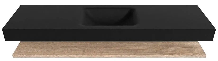 Zaro Alan badmeubel 170cm met planchet washed oak en vrijhangende wastafel cloud midden 1 kraangat urban