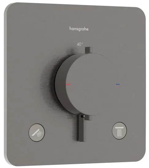 Hansgrohe Ecostat Comfort Q - inbouwthermostaat - 2 functies - brushed black chrome (antraciet) 33713340