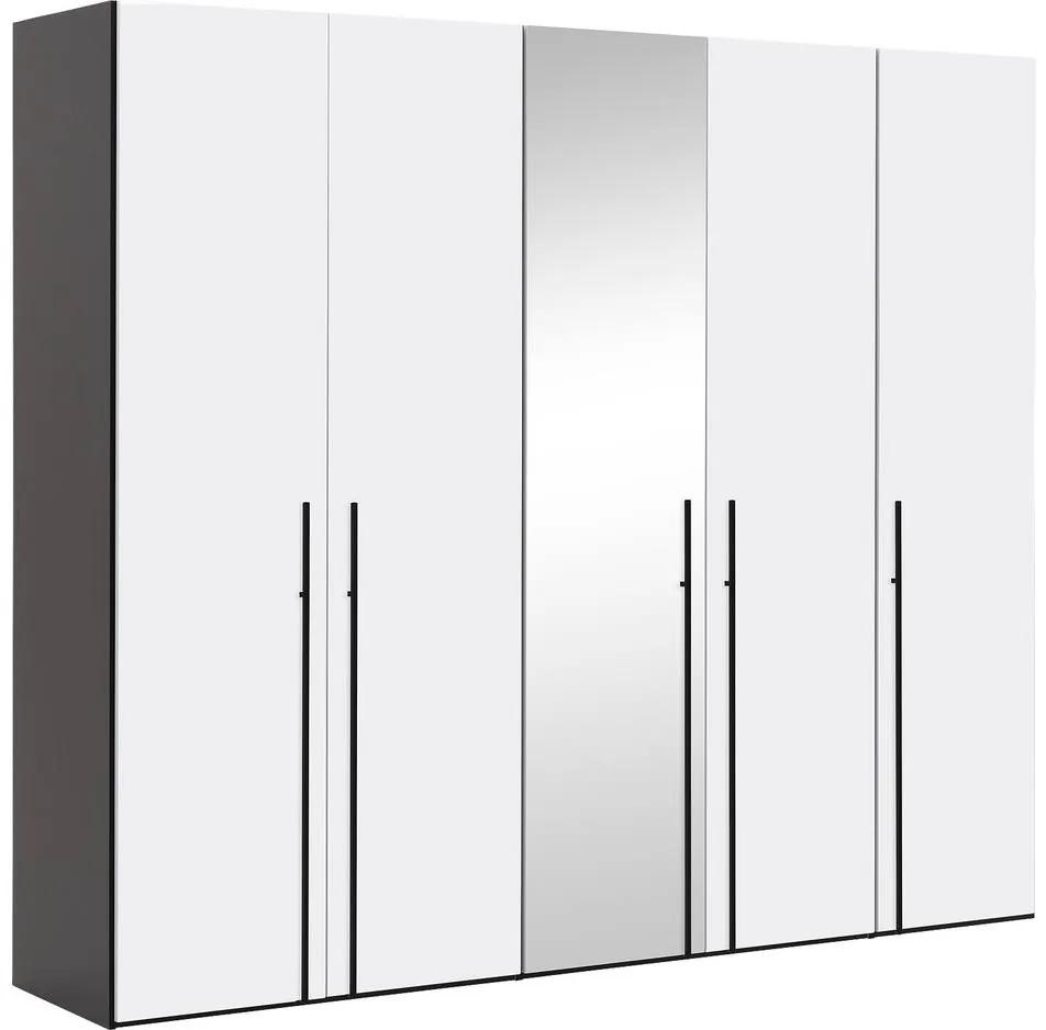 Goossens Kledingkast Easy Storage Ddk, Kledingkast 253 cm breed, 220 cm hoog, 4x draaideur en 1x spiegel draaideur midden