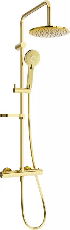 Mexen KX40 opbouwdoucheset met regendouche en thermostatische kraan, goud - 771504091-50