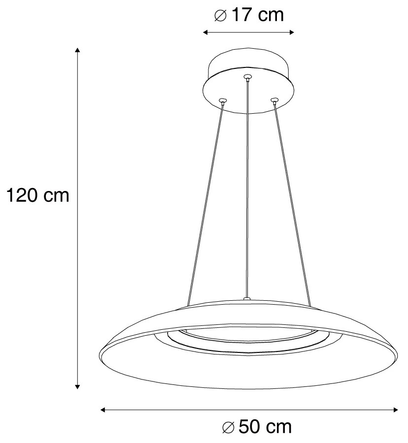 LED Design hanglamp zwart en transparant 3-staps dimbaar - Scacrylic Design rond Binnenverlichting Lamp