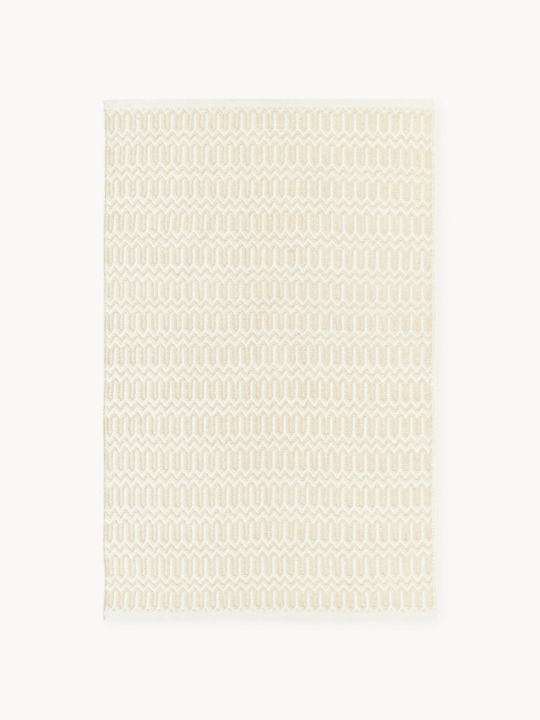 Handgeweven indoor & outdoor vloerkleed Rune met geometrisch patroon