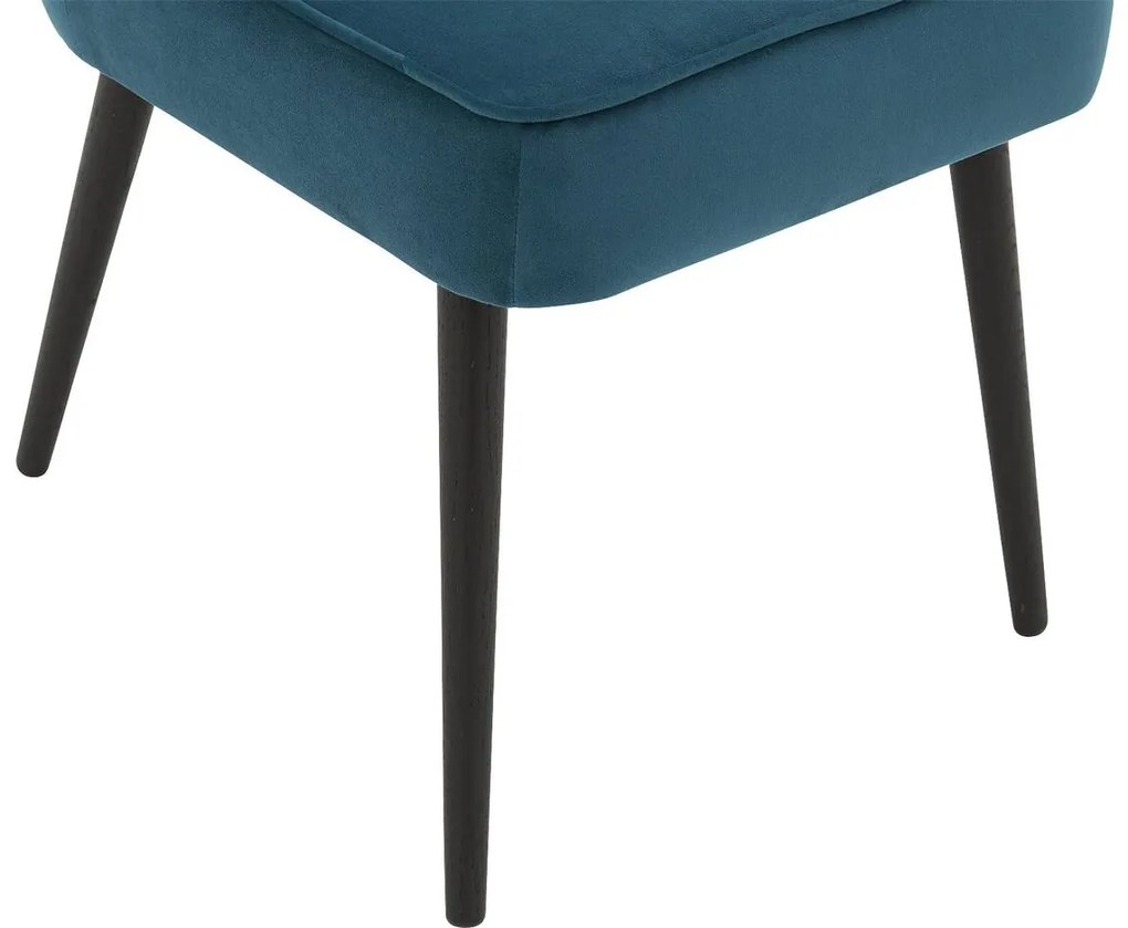 Goossens Eetkamerstoel Rob blauw velvet stof leuning, urban industrieel