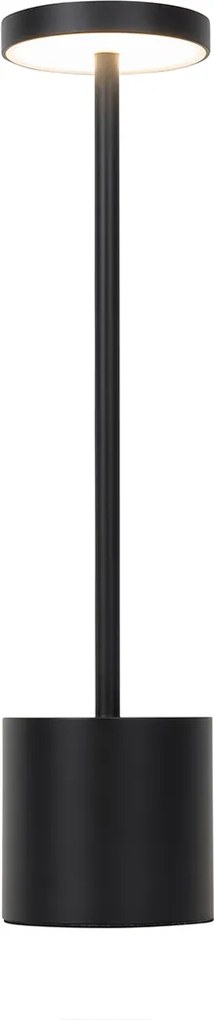 Set van 2 buiten tafellampen zwart met dimmer oplaadbaar - Dupont