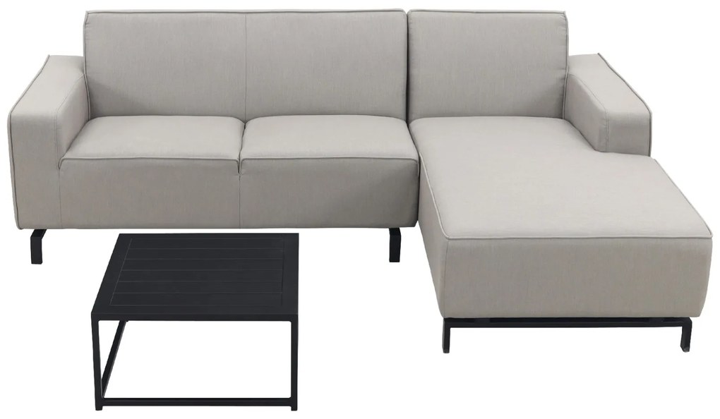 Boavista/Toronto loungebank chaise longue - Nature Grey - 3-delig - links