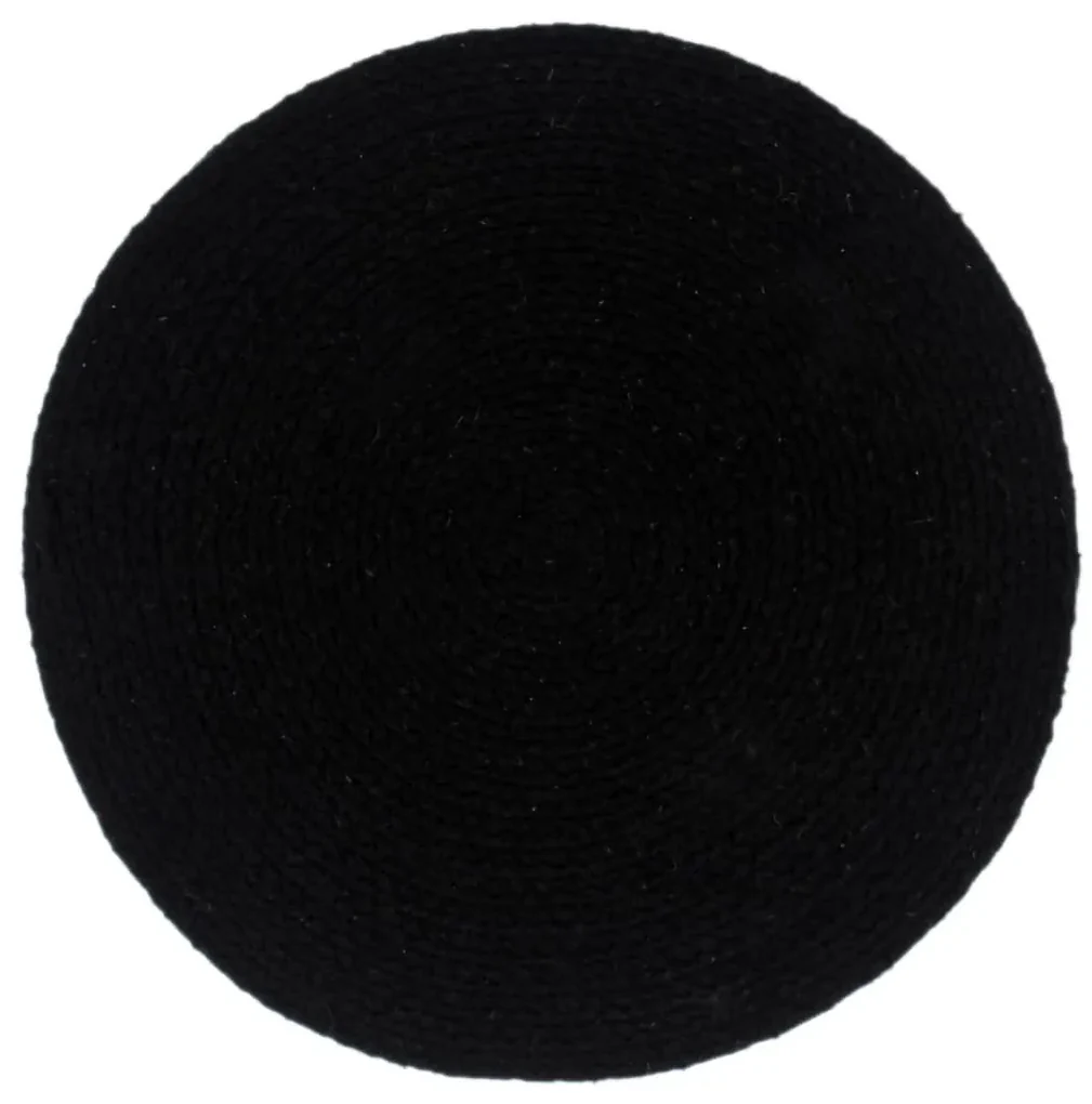 vidaXL Placemats 4 st rond 38 cm katoen effen zwart
