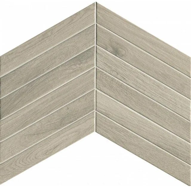 Fap Ceramiche Fapnest wand- en vloertegel - 7.5x45cm - 9mm - Rechthoek - Houtlook - Silver Chevron Mat SW07311455-4