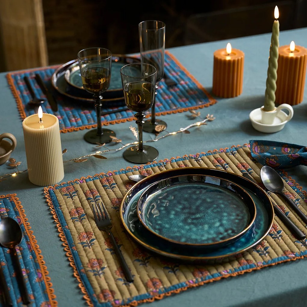 Gedraaide LED kaars in wax H14,8 cm, Caspar