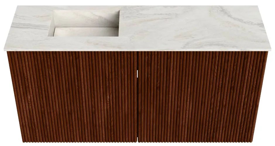 Mondiaz Joya DLux 80cm toiletmeubel ruby met wastafel faye links zonder kraangat ostra